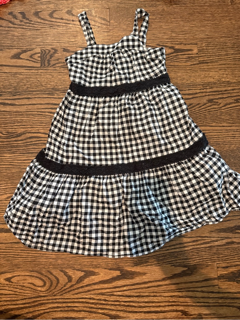 Janie and Jack Black and White Gingham Sundress with Smocked Waist